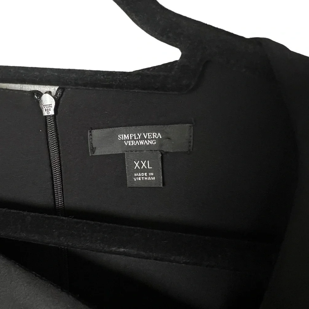 Simply Vera Wang Womens Black Side Ruched L/S Dress Sz XXL 2XL Formal Holiday - Picture 3 of 7